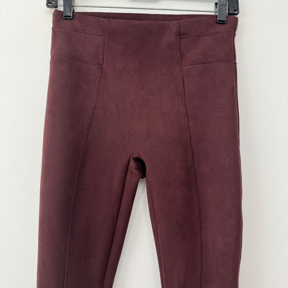 Spanx Faux Suede Leggings Dark Terracotta Size Small - Picture 2 of 8